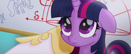 Twilight with Celestia's hoof on her face MLPTM