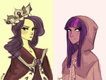 Human Rarity and Twilight Sparkle as Princess Platinum and Clover the Clever.