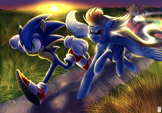 Sonic vs Rainbow Dash by RannyLK