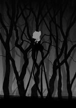 Slendermane standing in the forest