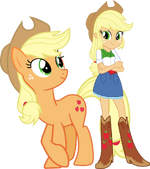 Applejack's pony and human forms