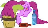 Poor filly, seems to have had too much to drink