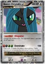 A Pokemon Card of Queen Chrysalis, made by HurricaneKhaos