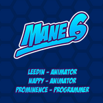 Mane6's logo. Note that Prominence is no longer on the development team.