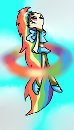 RD making a Sonic Rainboom as a human