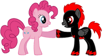 Pinkie Pie brohoofs with Axedore.