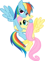 Fluttershy and Rainbow Dash again.