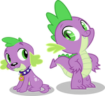 Spike and his dog counterpart