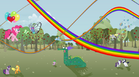 Rainbow Dash creating rainbows