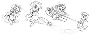 Applejack production sketch Fighting is Magic