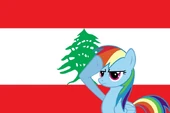 Rainbow Dash saluting the Lebanese flag