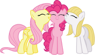 Pinkie Pie and Fluttershy, along with the ponysona of their voice actress