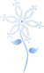 Snowflake attached to a stem in the shape of a flower