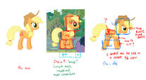 Artwork demonstrating Applejack's "hitboxes"