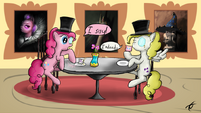 Pinkie and Surprise have tea.