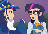 Twilight and Trixie on Nightmare Night