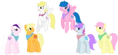 R63 MLP G1 Cast: Dusk, Applejack, Ambush, Firebolt, Spark, and Prance (Jaquelindreamz)