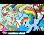 Both versions of Rainbow Dash