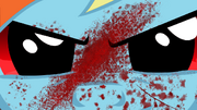 Rainbow Dash with blood on her face