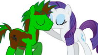 Rarity kissing Mike Sniper