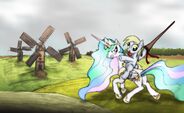 Princess Celestia and Derpy wallpaper.