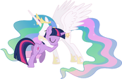 Princess celestia and twilight sparkle hugging 2 by 90sigma-d5v8egf