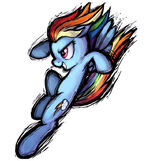 Rainbow Dash character art no background Fighting is Magic