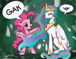 Princess Celestia's mane being played with like Gak by Pinkie Pie