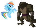 Rainbow Dash and Leatherhead