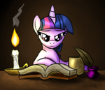 Twilight Sparkle reading fan art by omegasunburst