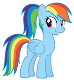 Rainbow Dash in a ponytail