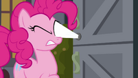 Pinkie Pie trying to pull her eye out S2E18