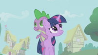 Twilight and Spike looking around S1E09