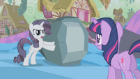 Grey Rarity defending rock from Twilight S2E2