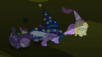 Spike, Twilight, and Noi ducking S2E04