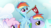 Rainbow Dash with a relative S03E12