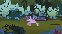 Twilight running to Zecora's house S1E10