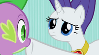 Rarity silently looks upon Spike S02E10