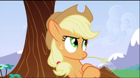 Applejack chewing on straw S02E03