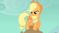 Applejack on top of dirt mound S01E19