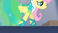 Fluttershy walking down the catwalk S1E20