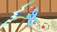 Rainbow Dash next to thunderbolt S2E14