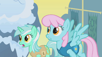 Lyra Heartstrings and pink-maned Sassaflash S1E11