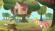 Applejack shows the CMC their new tree house S1E18