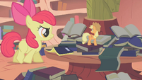 Applejack spots Apple Bloom walking away S1E09