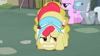 Apple Bloom hiding behind beehive S2E12