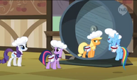 Twilight, Rainbow, and Rarity question Applejack S2E14