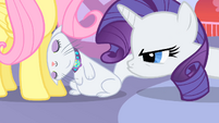 Rarity pouts angrily at Opal S01E17