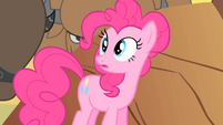 Pinkie Pie staring at buffalo who are surrounding her S01E21