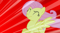 Fluttershy being blown by the scream S1E17